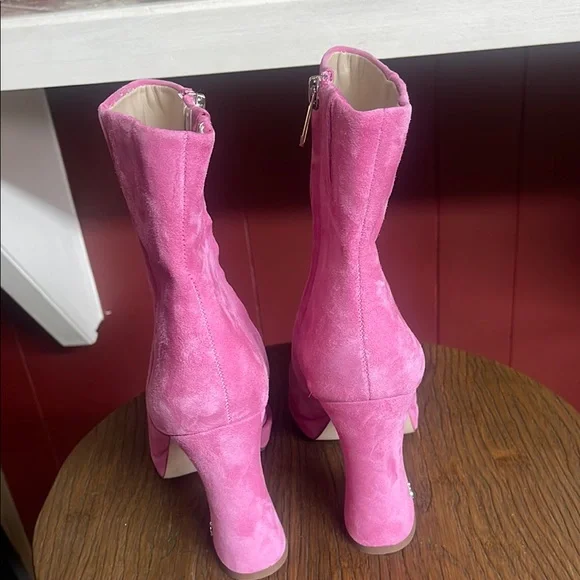 Sam Edelman Jaye Sz 8.5 M Pink Suede Ankle Platform Heel
Booties - Picture 6 of 11